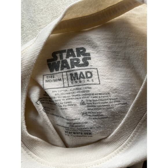 Star Wars Cream Grogu Short Sleeve Shirt Women's Size Medium - Picture 5 of 5